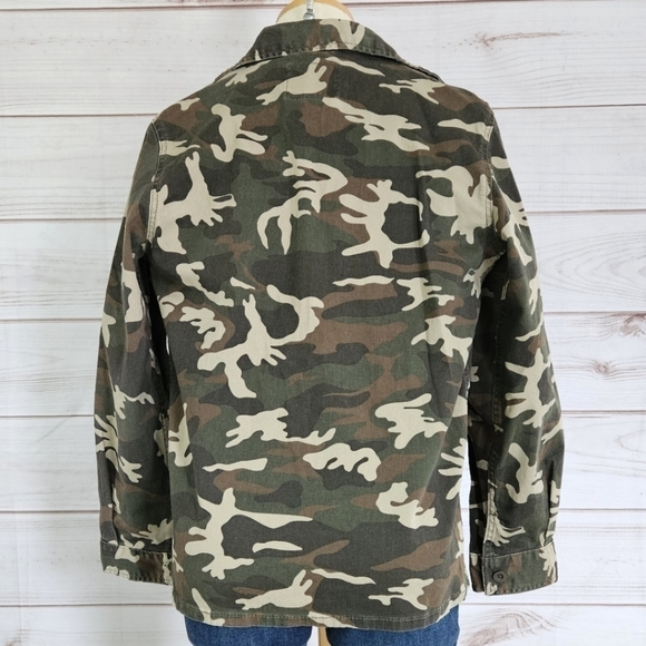 Anthropologie Sanctuary Safari Utility Jacket in Green Camo Size Small - Picture 5 of 12